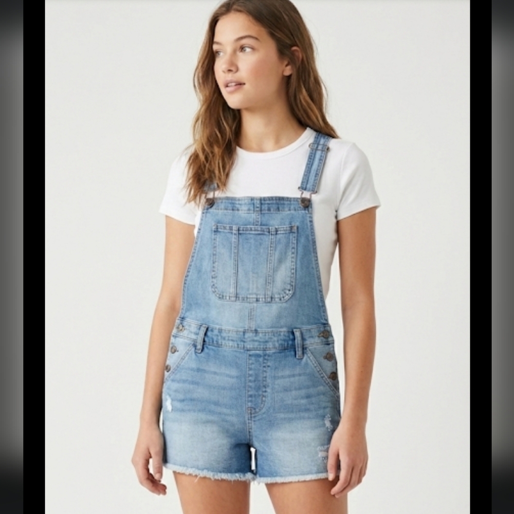 No Boundaries Blue Denim Jumpsuit Casual Style